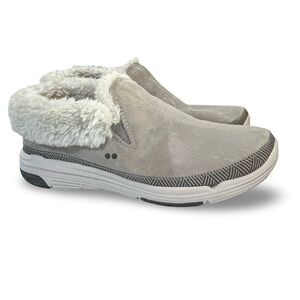 Ryka Adventure Suede and Faux Fur Slip-On in Grey Size 8.5